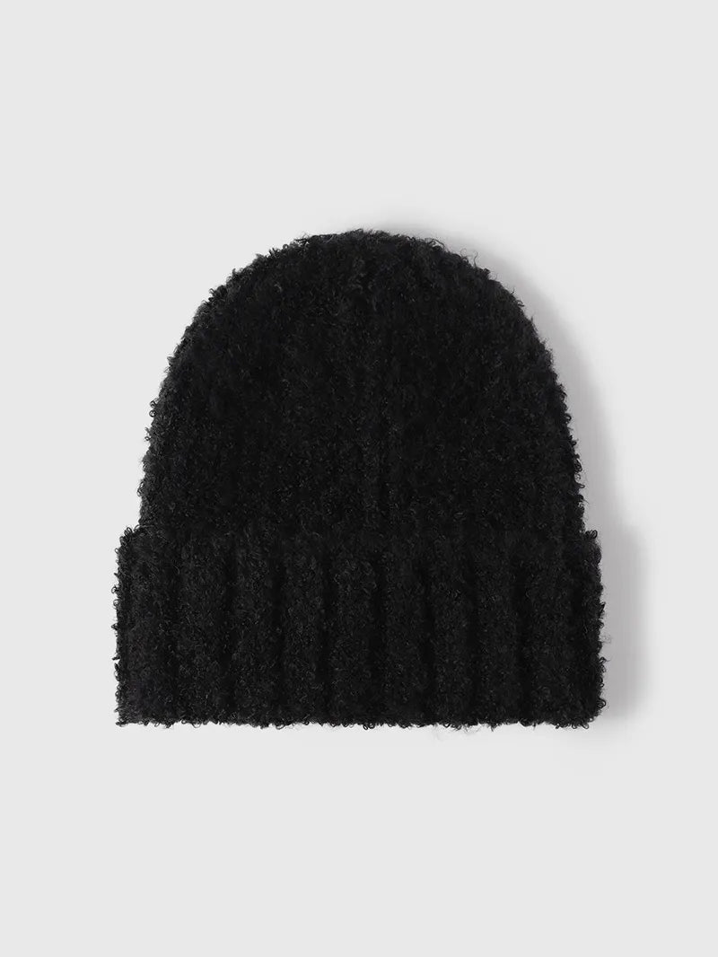 Thermal Teddy Knit Hat Black One Size Easy Apparels