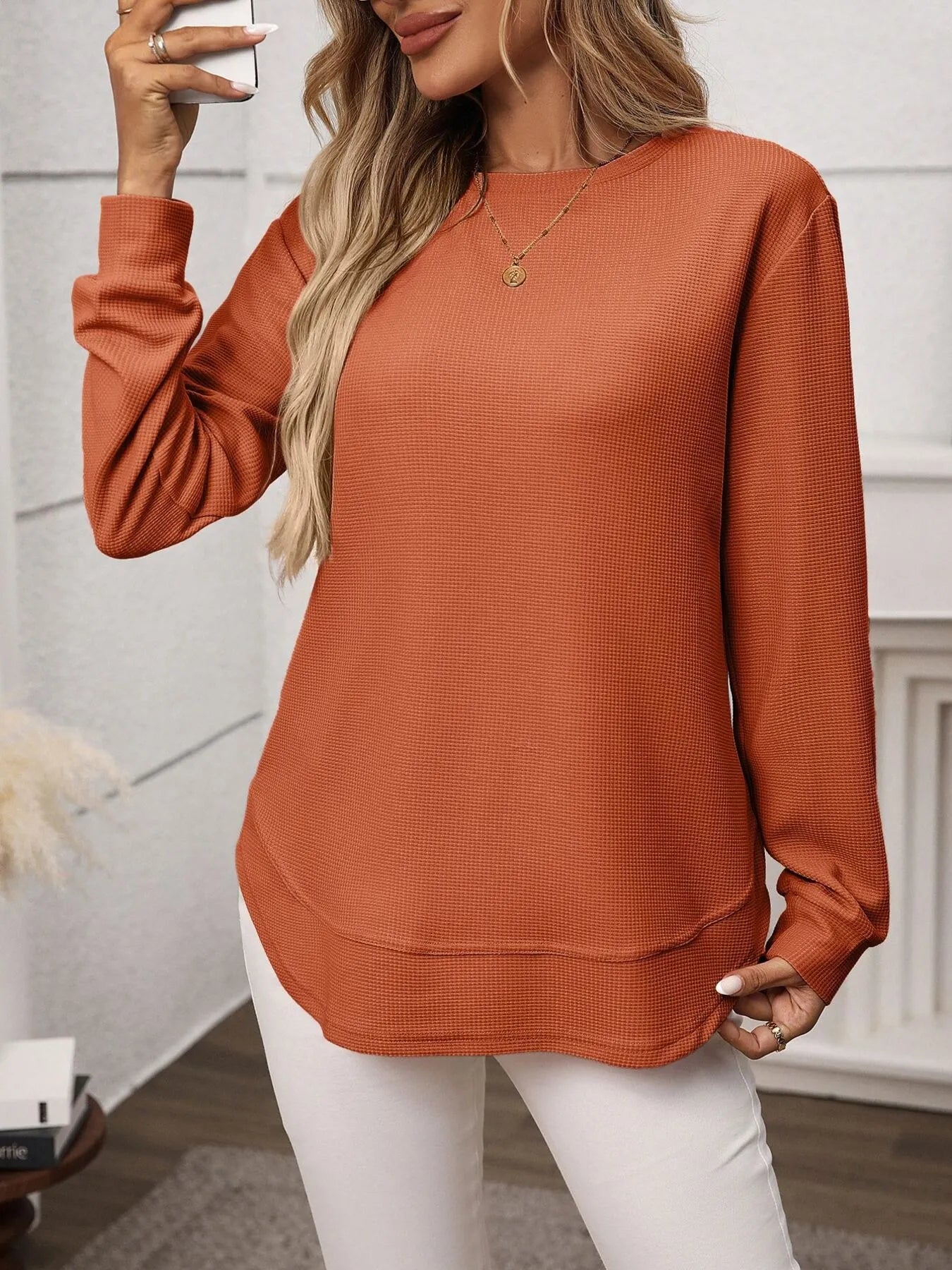 Trendsi Long Sleeve Round Neck T-Shirt
