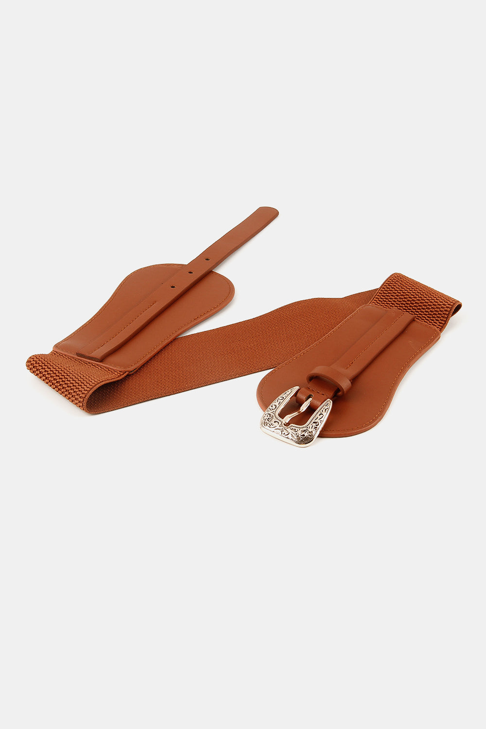 Wide Elastic Belt with Alloy Buckle Easy Apparels