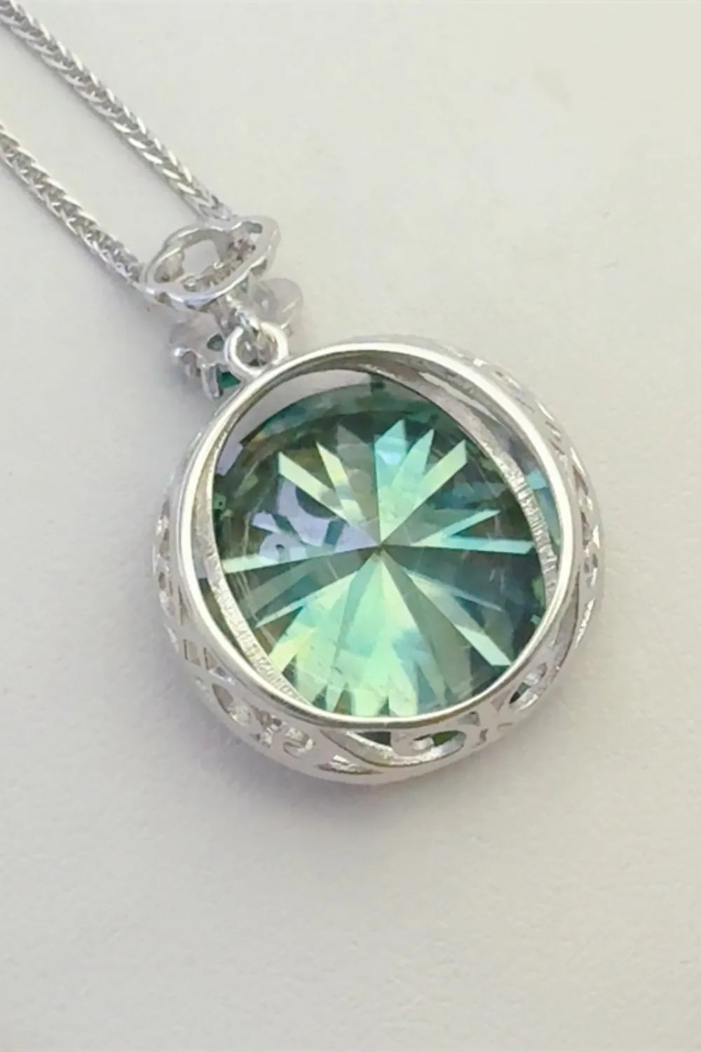 20 Carat Moissanite 925 Sterling Silver Pendant Necklace Easy Apparels