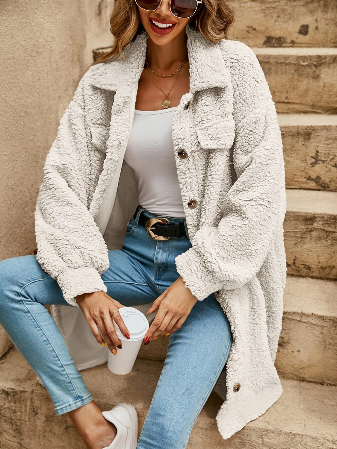 Collared Button Down Coat Easy Apparels