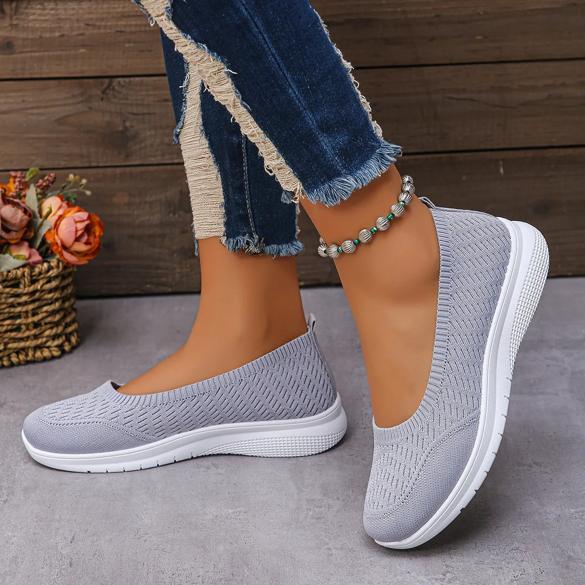 Round Toe Mesh Slip-Ons Easy Apparels