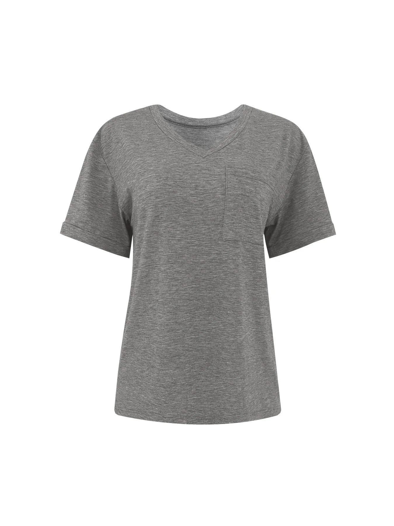 Trendsi V-Neck Pocket T-Shirt