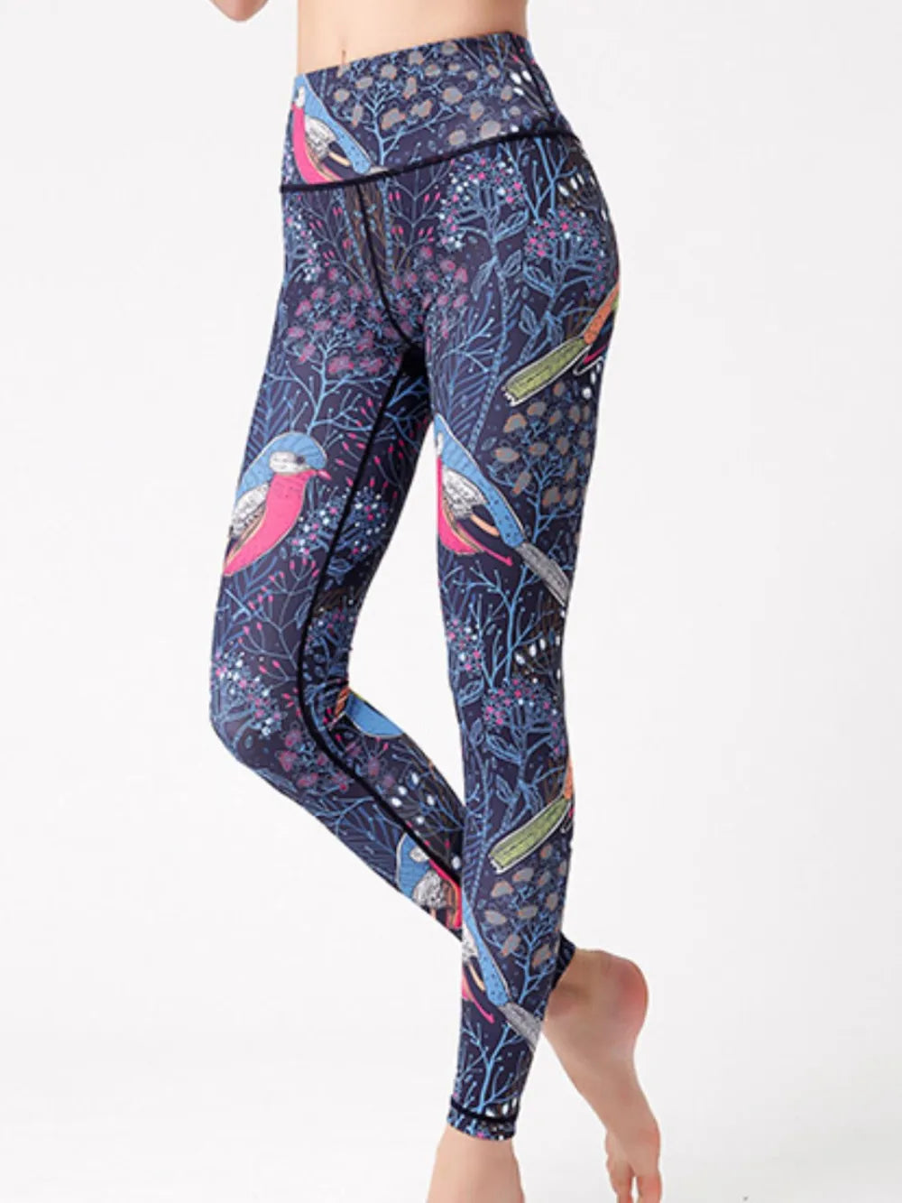 Printed High Waist Active Leggings Easy Apparels