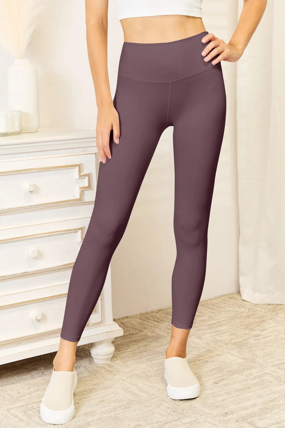 Double Take Wide Waistband Sports Leggings Easy Apparels