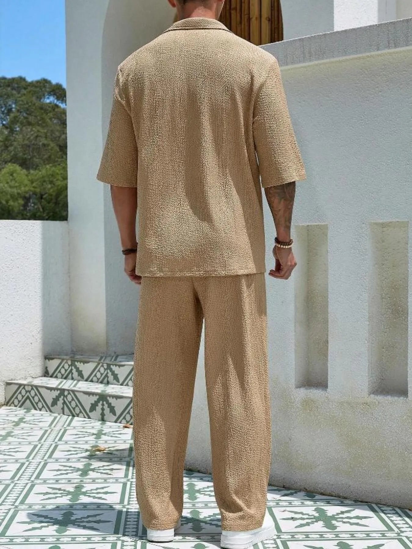 Men's Plus Size Half Sleeve Top and Pants Set Easy Apparels