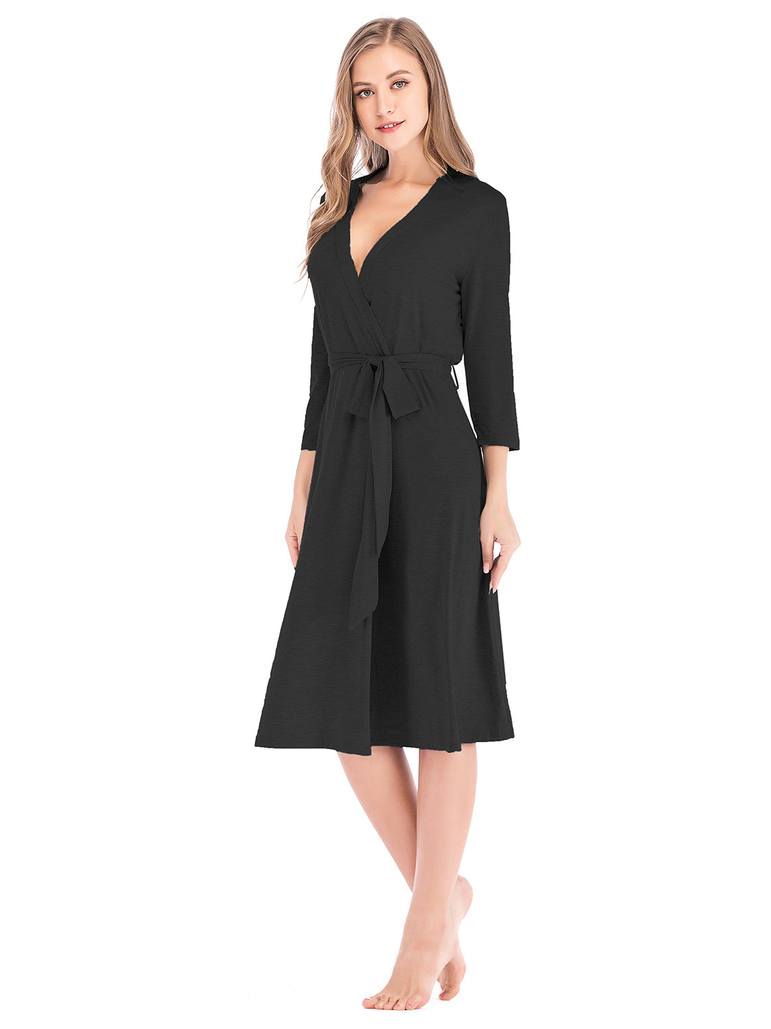 Plunge Tie Front Night Dress Easy Apparels