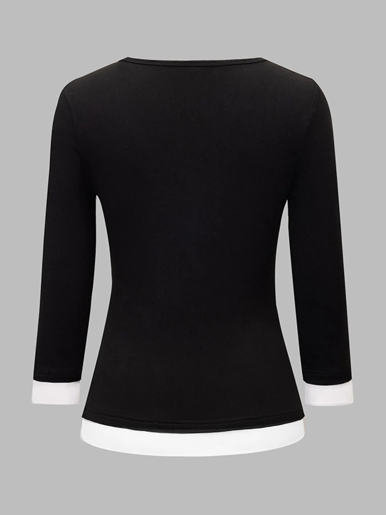 Trendsi Contrast Trim Long Sleeve T-Shirt