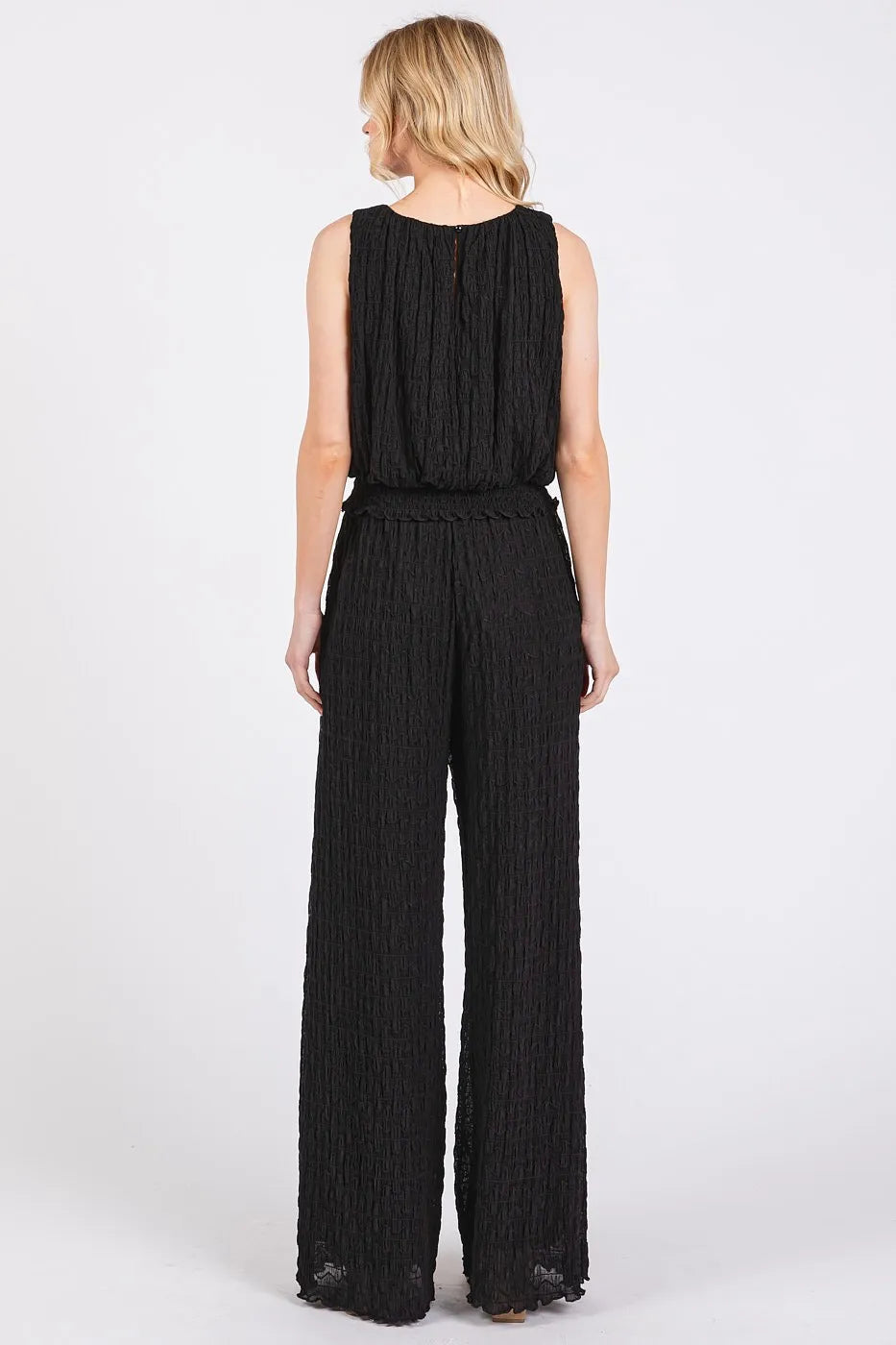 Mittoshop Textured Stretchy Crop Tank and Pants Set Easy Apparels