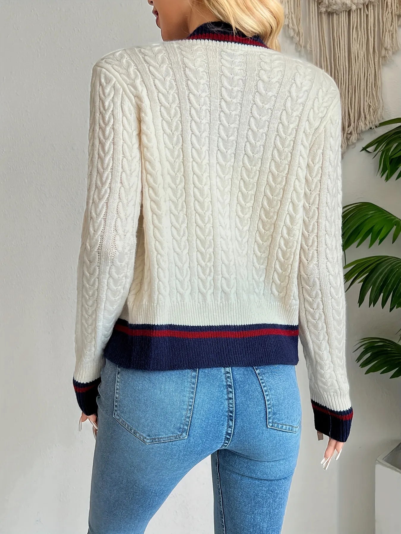 Cable Knit Button-Front Cardigan Easy Apparels