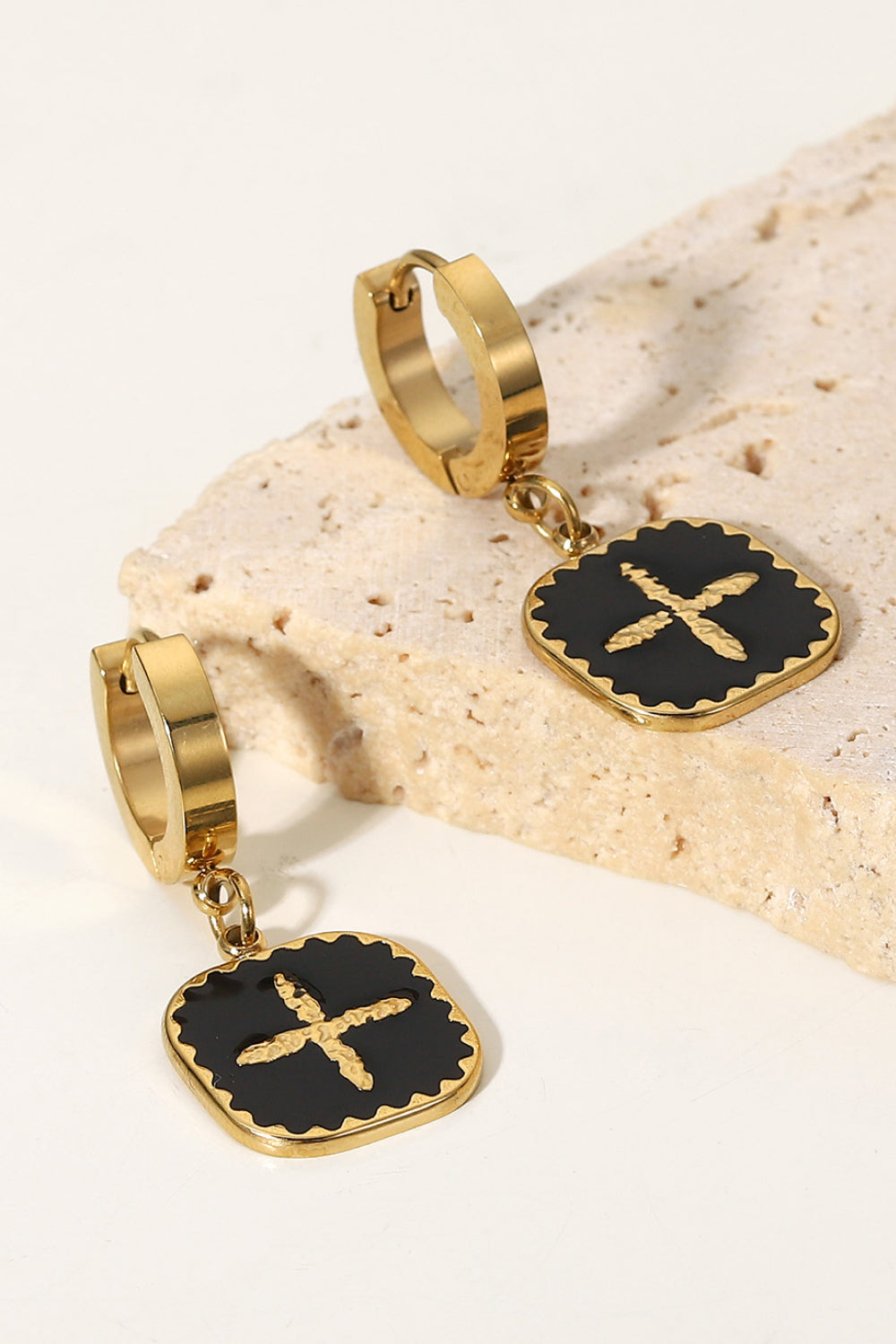 Plus Sign Square Shape Drop Earrings Easy Apparels