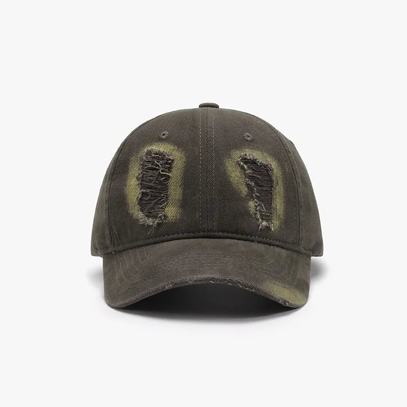 Distressed Cotton Baseball Cap Army Green One Size Easy Apparels