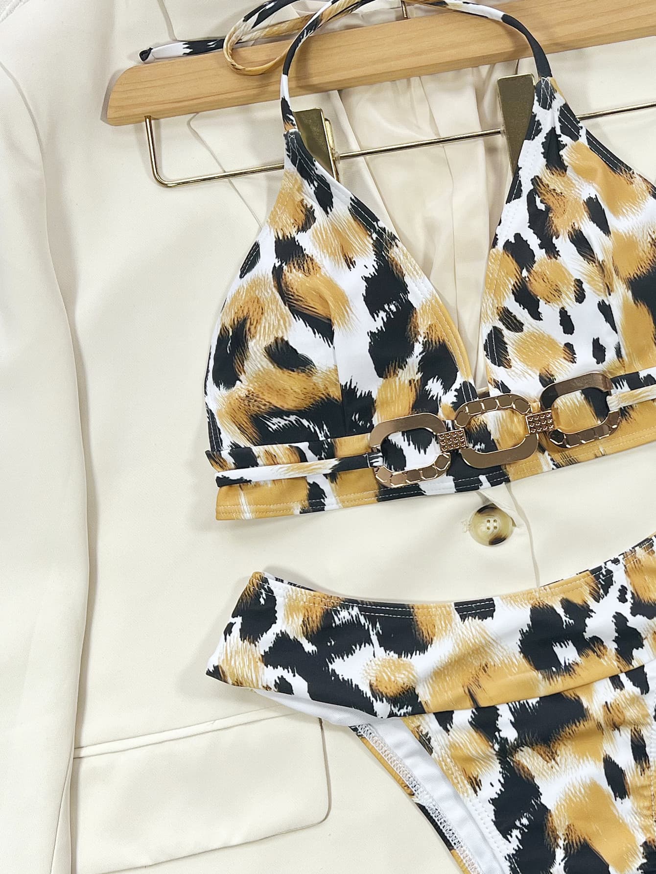 Animal Print Halter Neck Bikini Set Easy Apparels