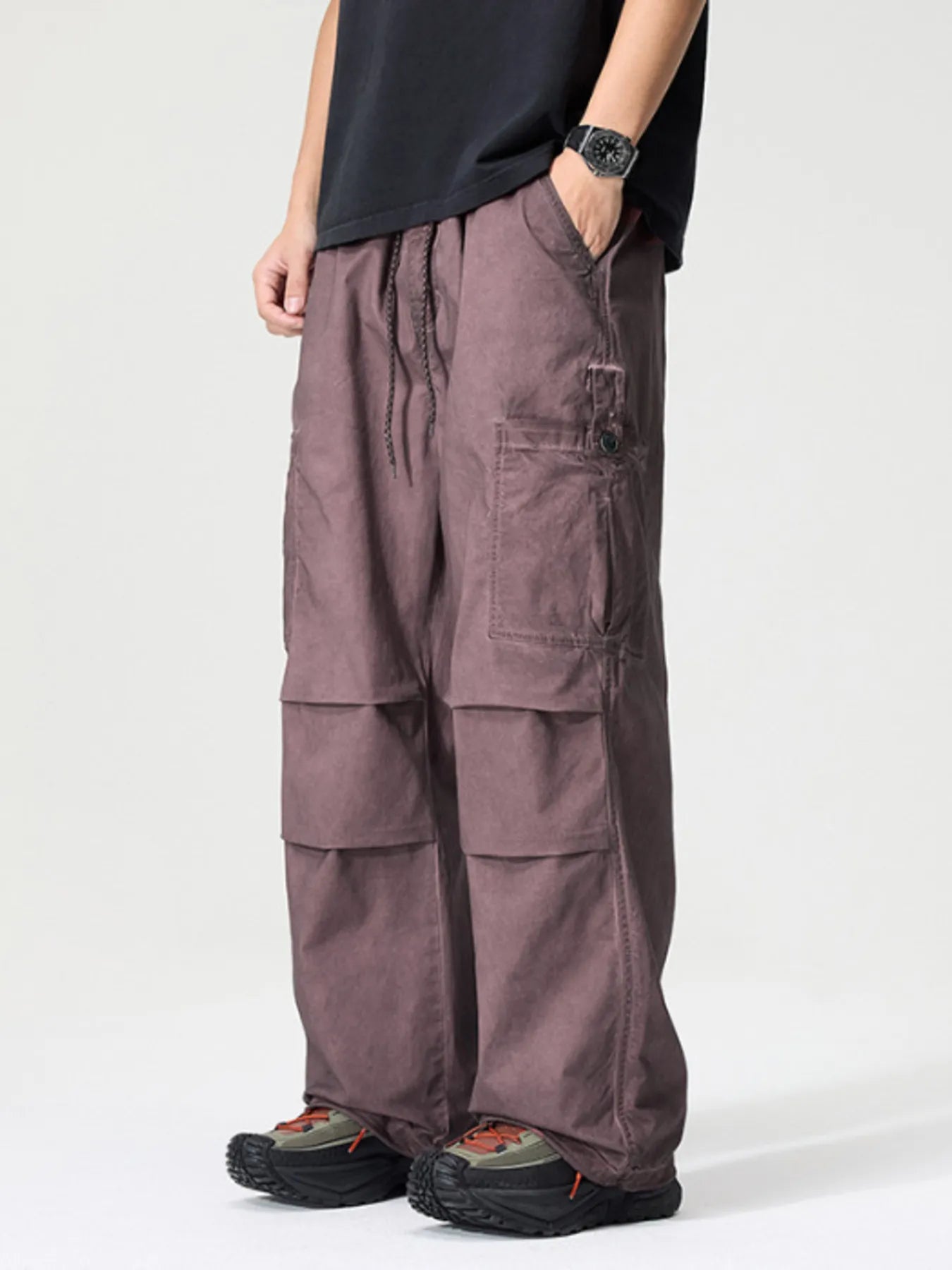 Men's Full Size Wide Leg Cargo Pants Plus Size Easy Apparels