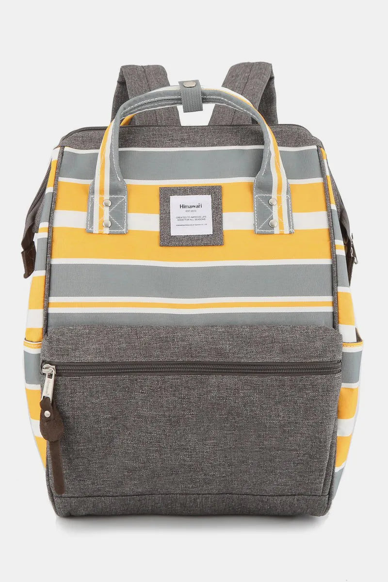 Himawari Striped Waterproof Nylon Backpack Bag with Side Pockets Easy Apparels