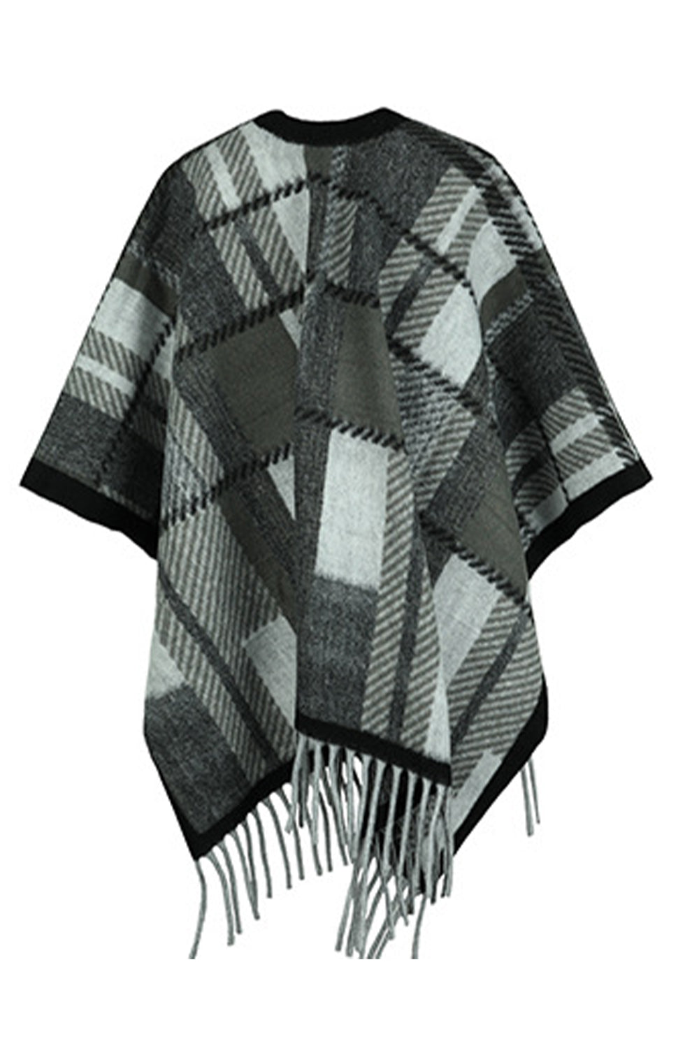 Cloak Sleeve Fringe Detail Poncho Easy Apparels