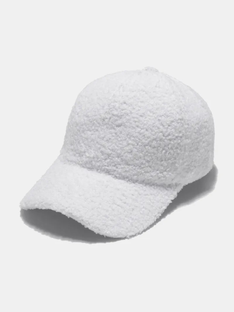 Sherpa Solid Color Baseball Cap White One Size Easy Apparels