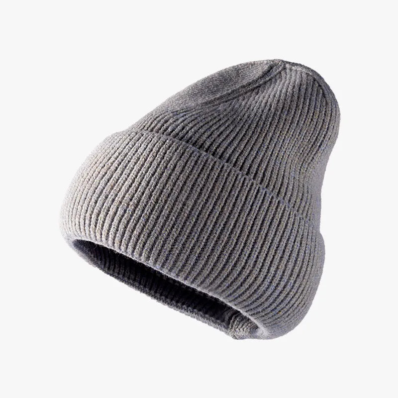 Thermal Solid Knit Hat Dark Gray One Size Easy Apparels