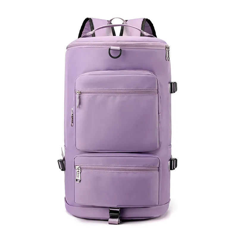 Multi Pocket Travel Backpack Bag Lilac One Size Easy Apparels