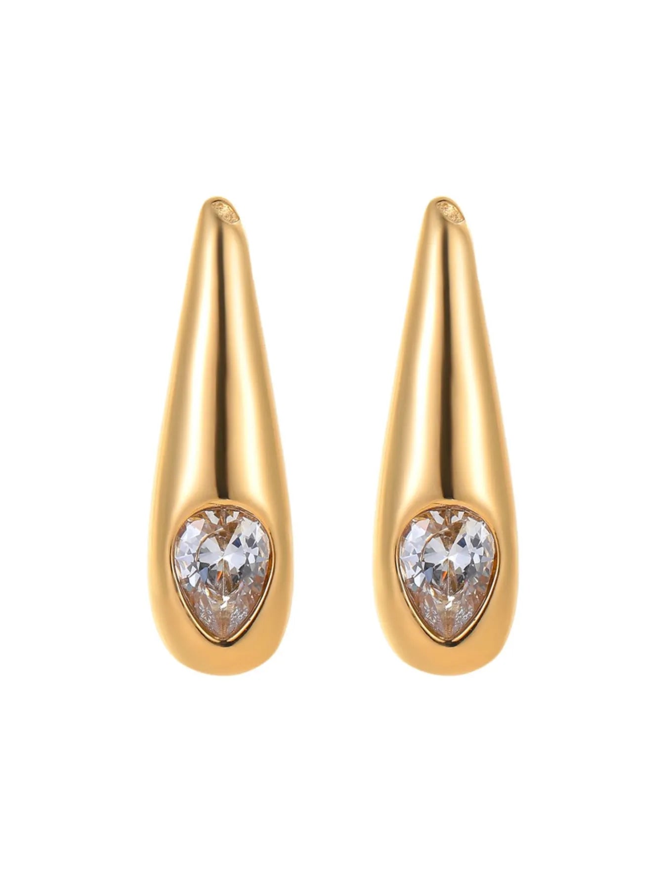 18K Gold-Plated Zircone Teardrop Earrings Easy Apparels