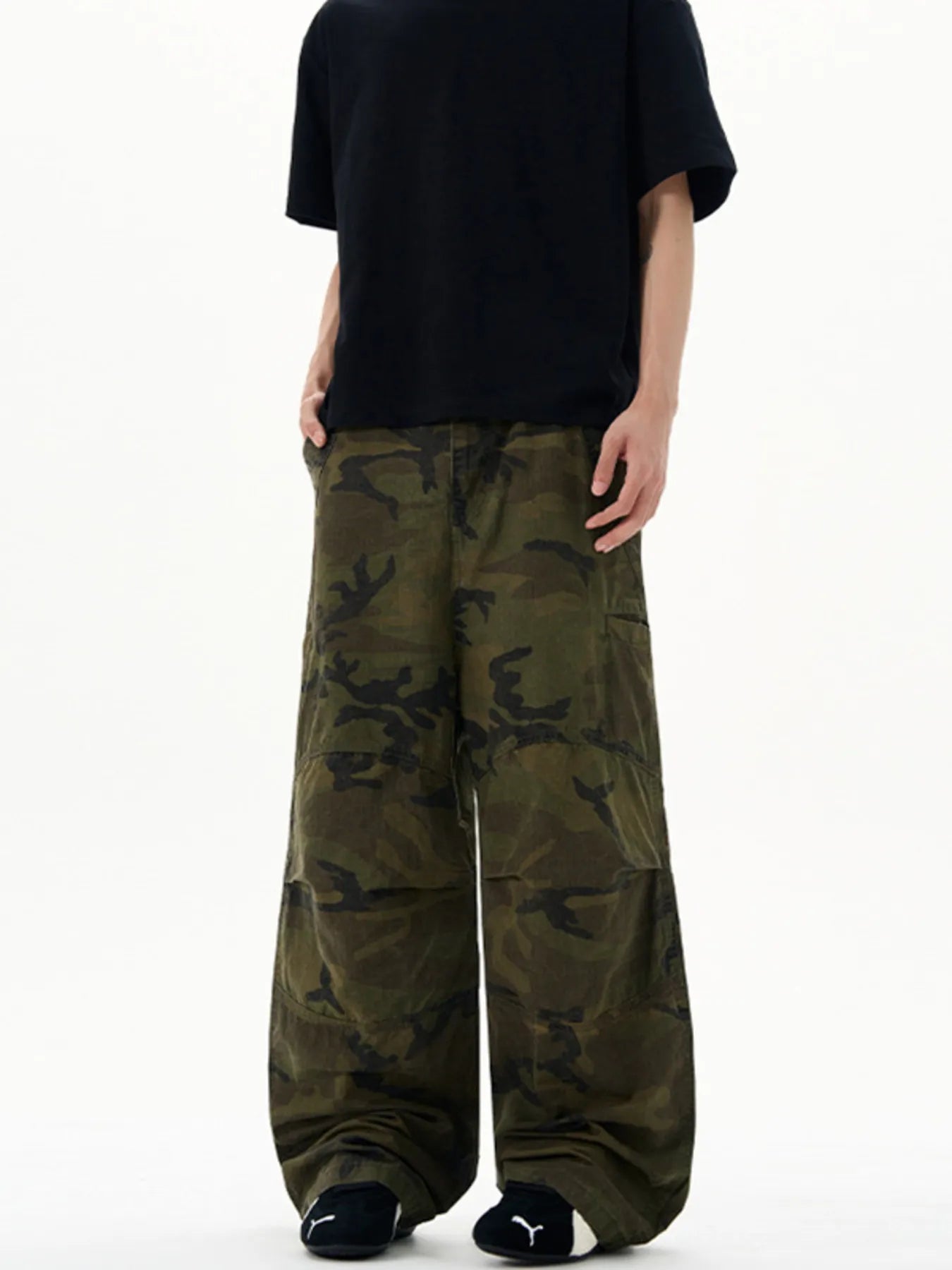Men's Camouflage Wide Leg Cargo Pants Easy Apparels