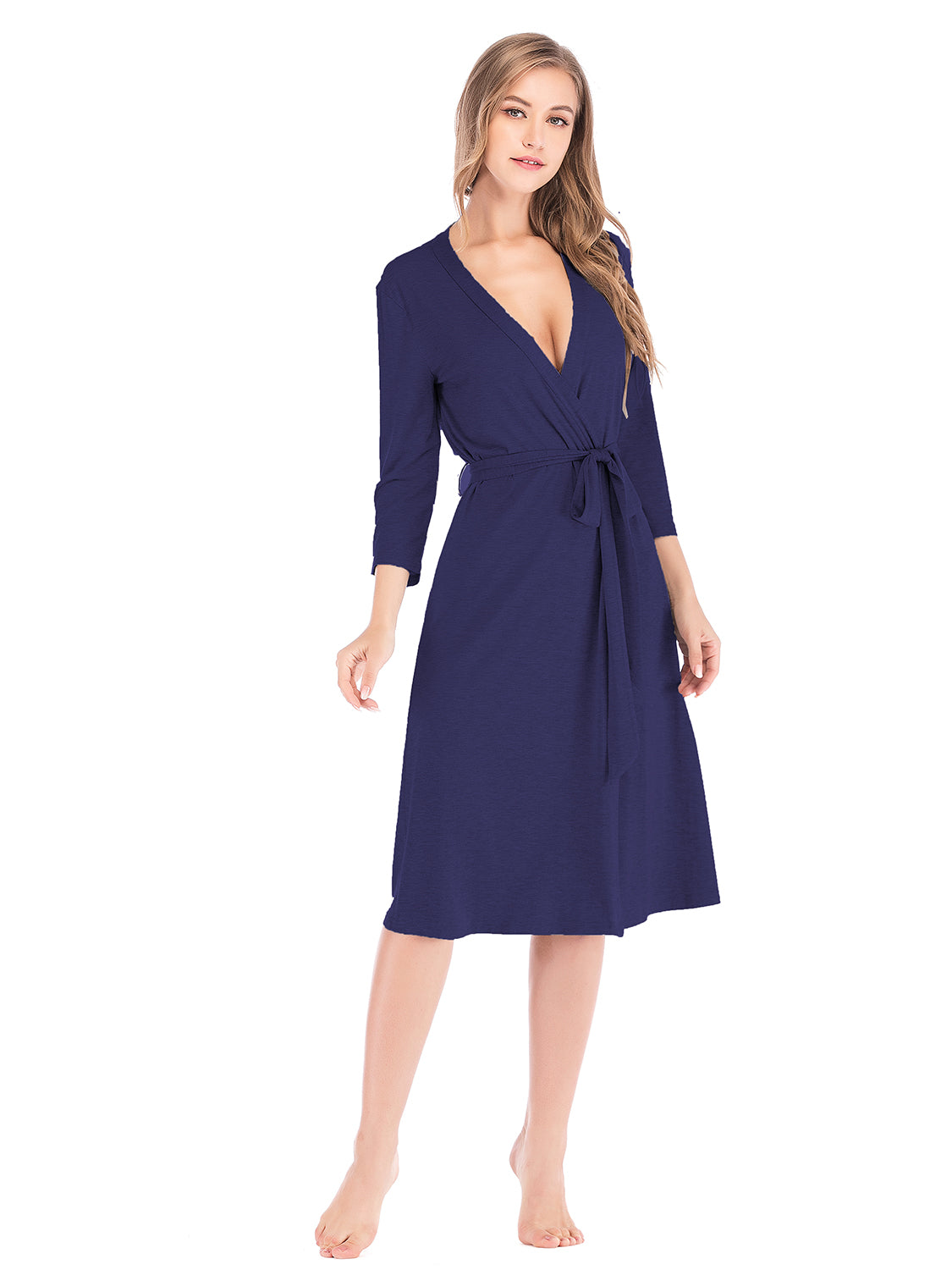 Plunge Tie Front Night Dress Easy Apparels