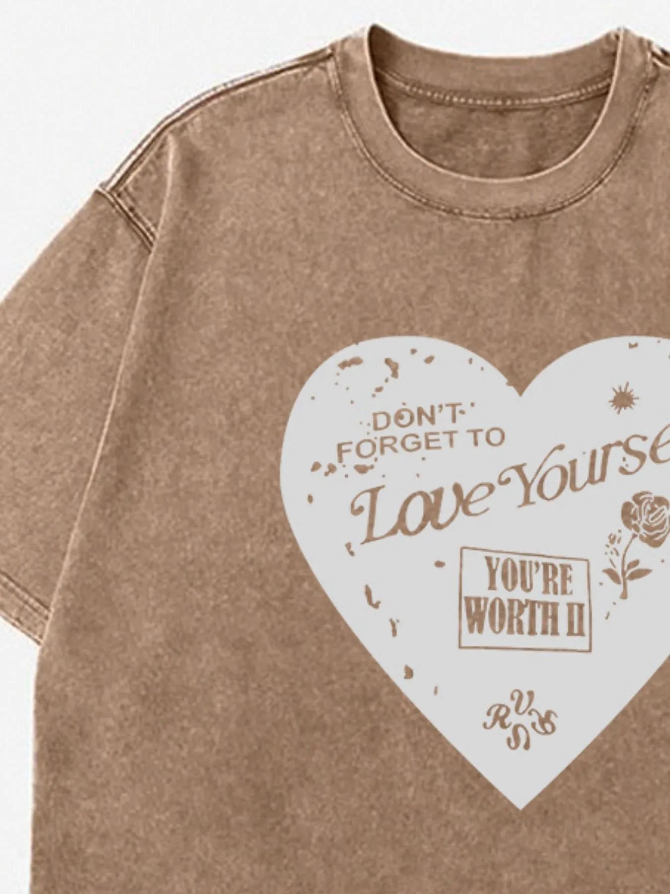 Trendsi Heart Round Neck Short Sleeve T-Shirt