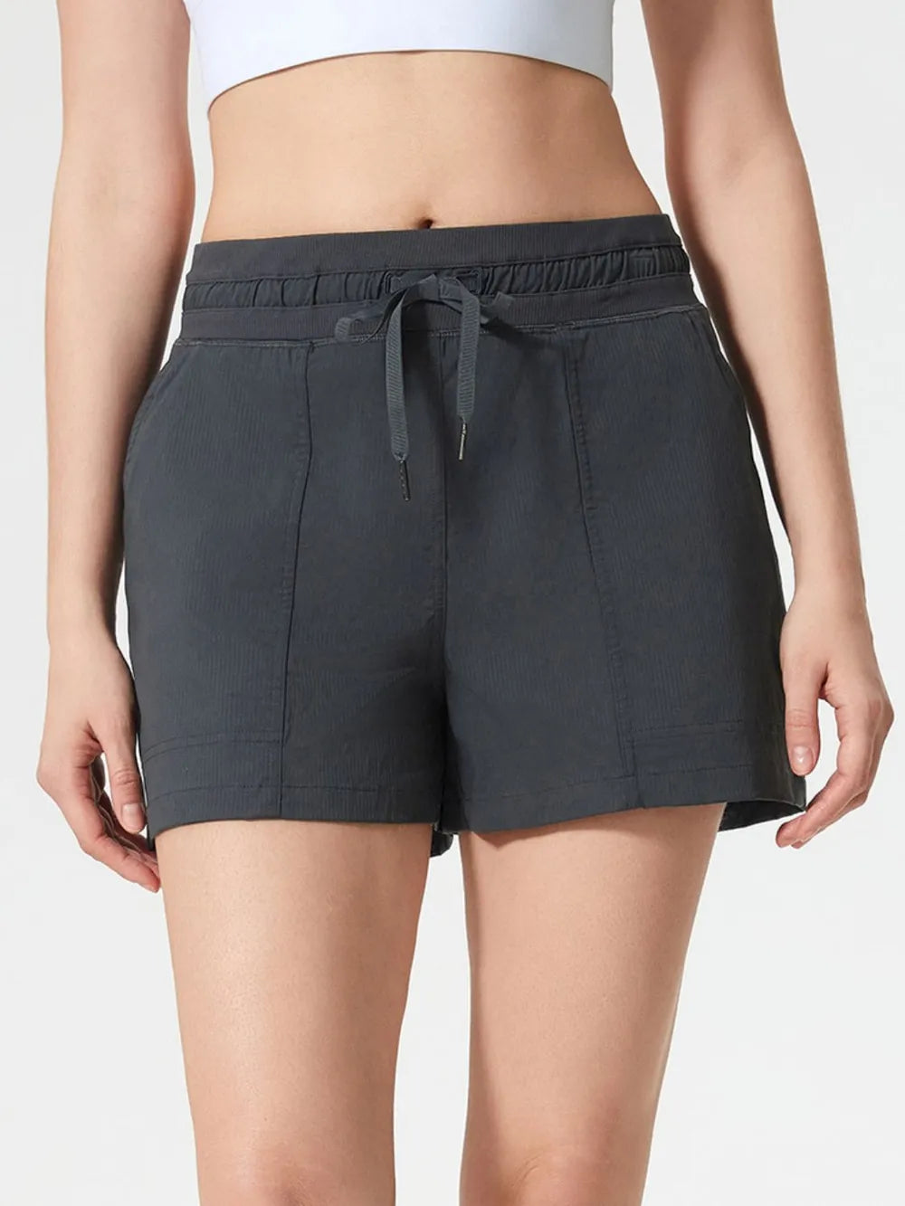 Millennia Drawstring Active Shorts with Pockets Dark Gray Easy Apparels