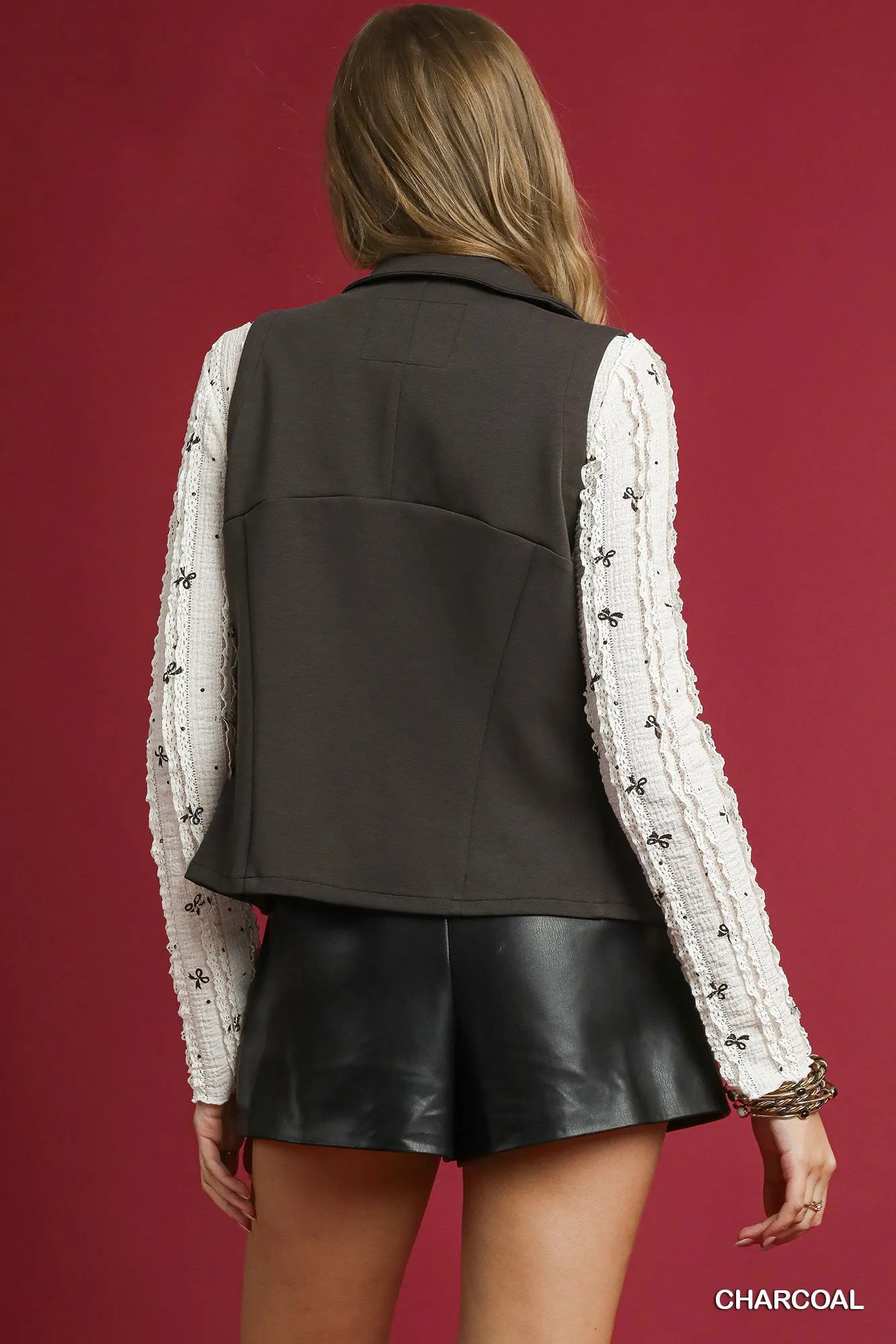 Umgee Zip-Front Fitted Vest with Pockets Easy Apparels