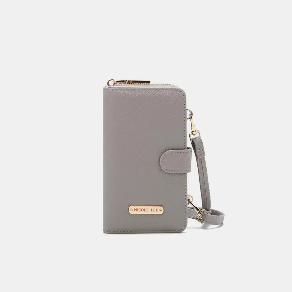 Nicole Lee USA 2 Piece Phone Case Crossbody Wallet Grey One Size Easy Apparels