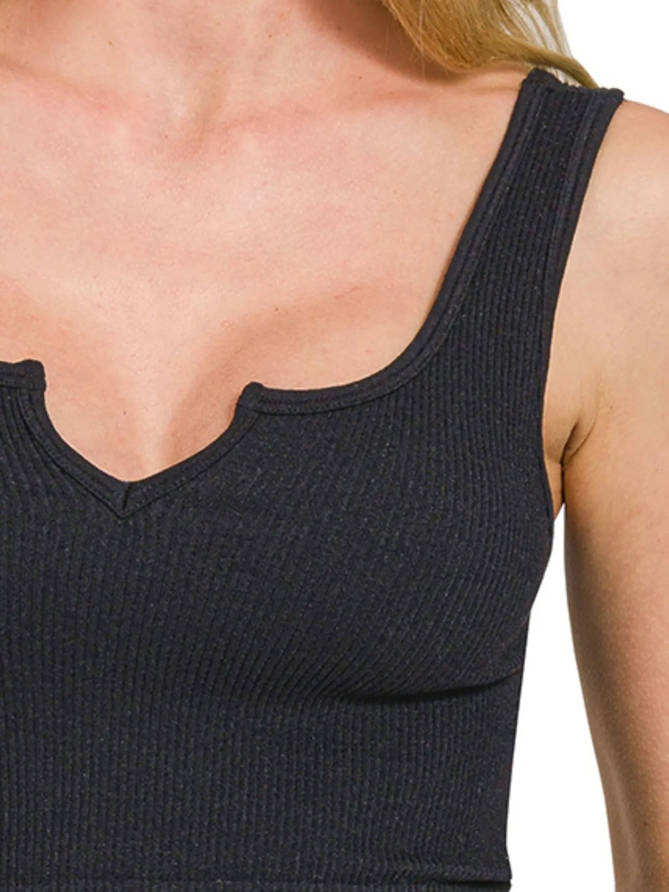 Trendsi Zenana Seamless Split Neck Bra Tank Top