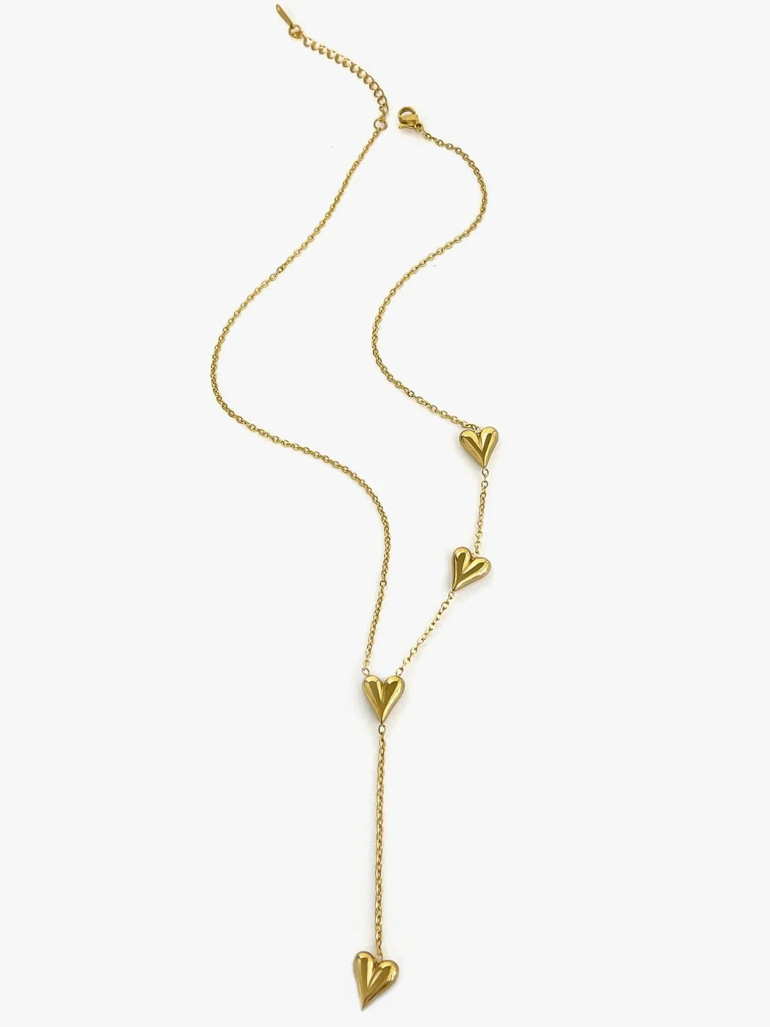 18K Gold-Plated Heart Drop Y-Necklace Easy Apparels
