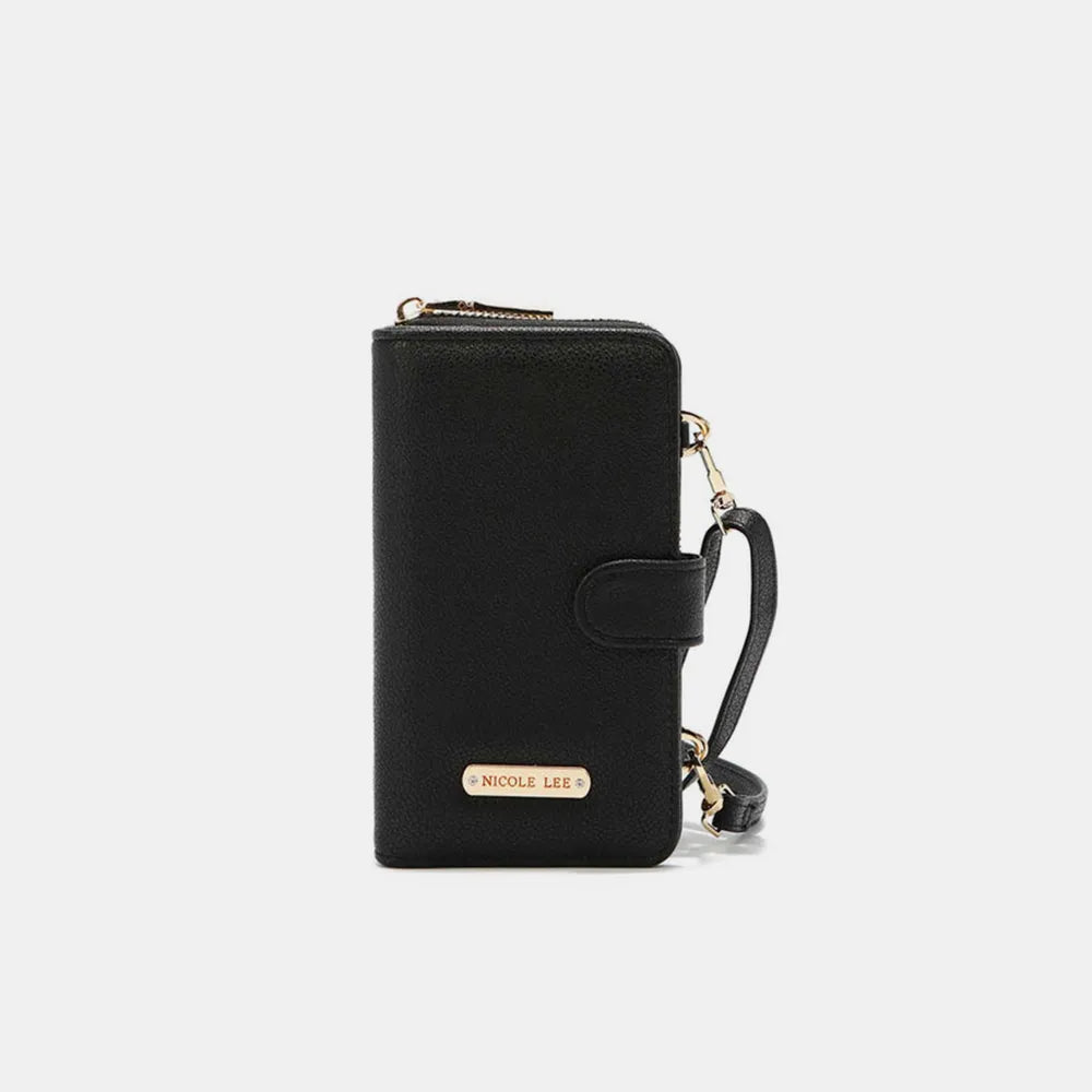 Nicole Lee USA 2 Piece Phone Case Crossbody Wallet Black One Size Easy Apparels