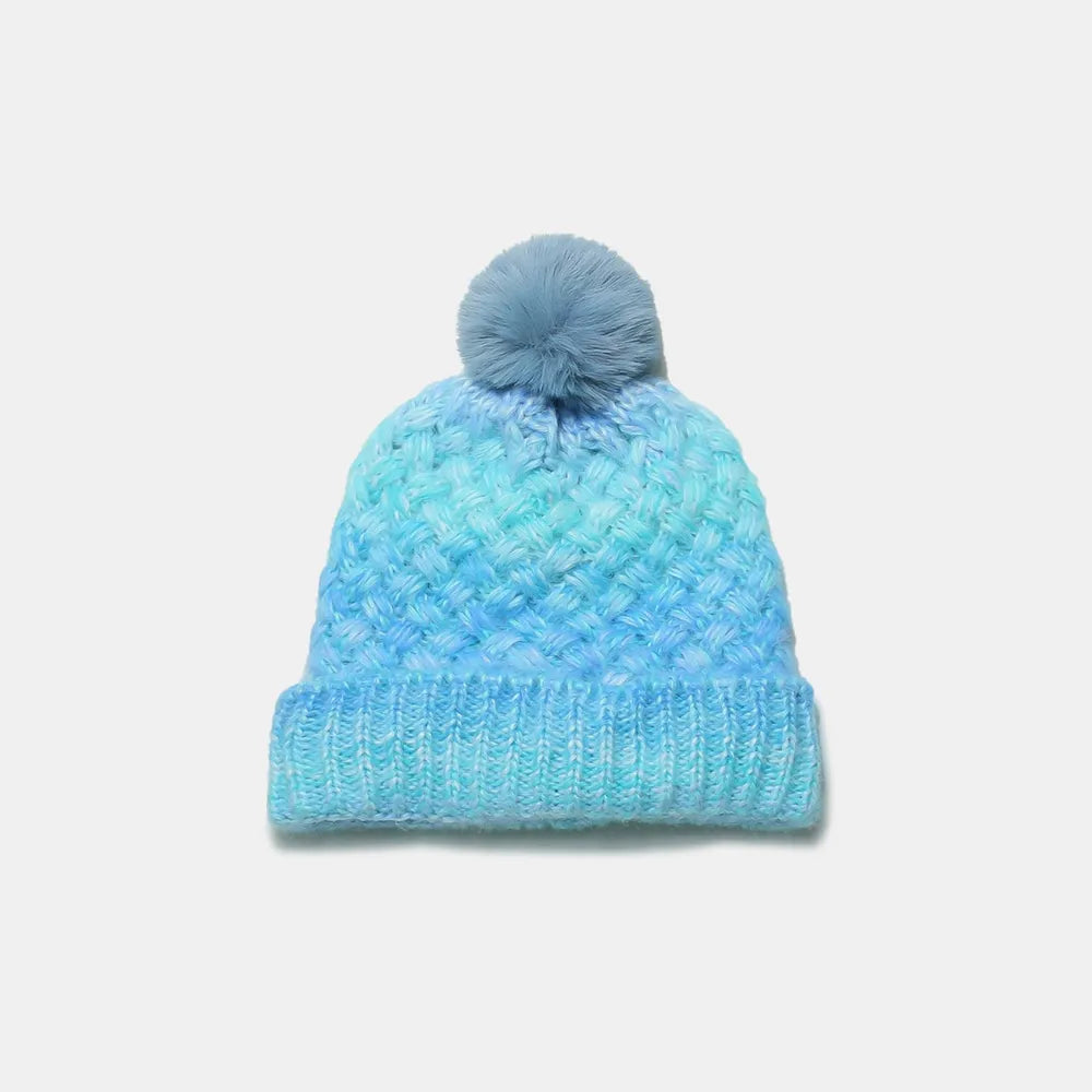 Gradient Knit Hat with Pompom Easy Apparels