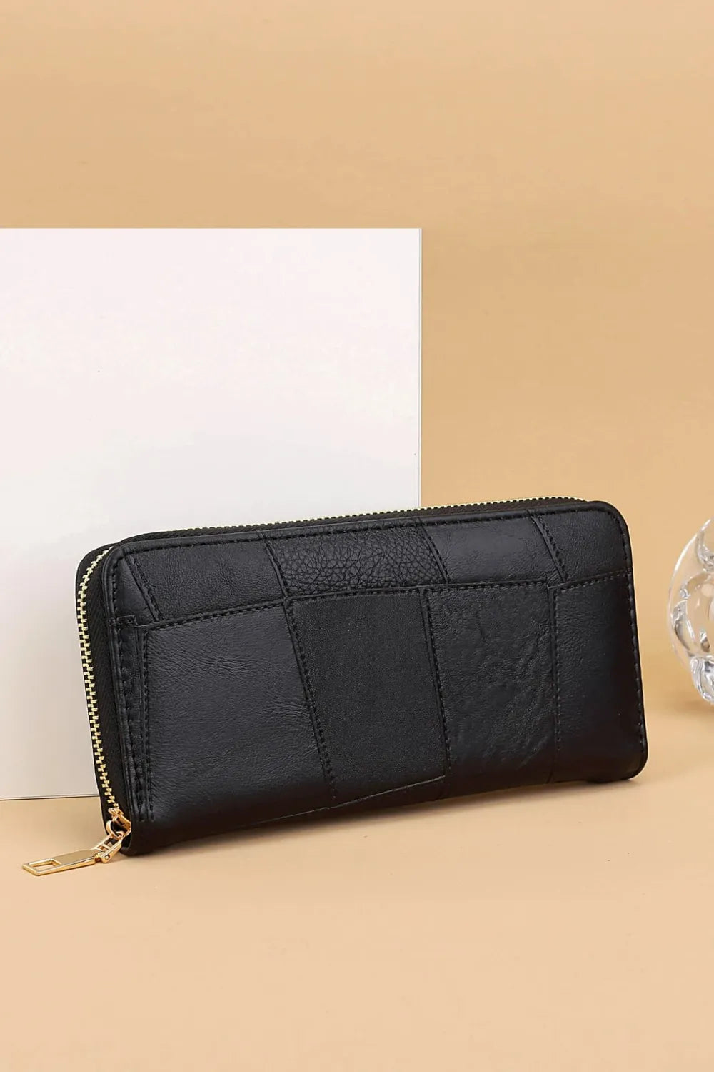 PU Leather Mulit-Interlayer Wallet Black One Size Easy Apparels
