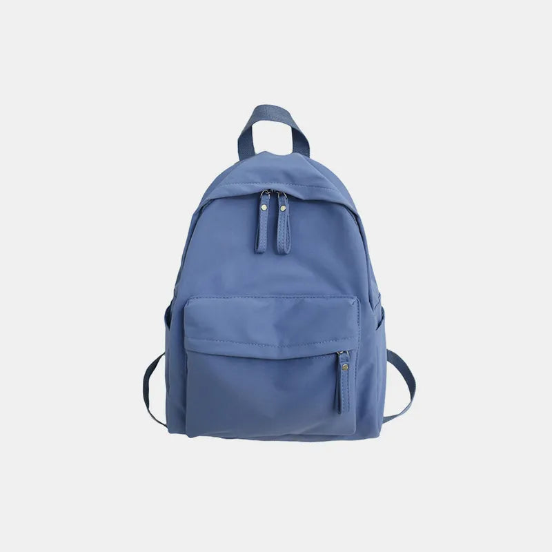 Zip Cotton Backpack Bag Dusty Blue One Size Easy Apparels