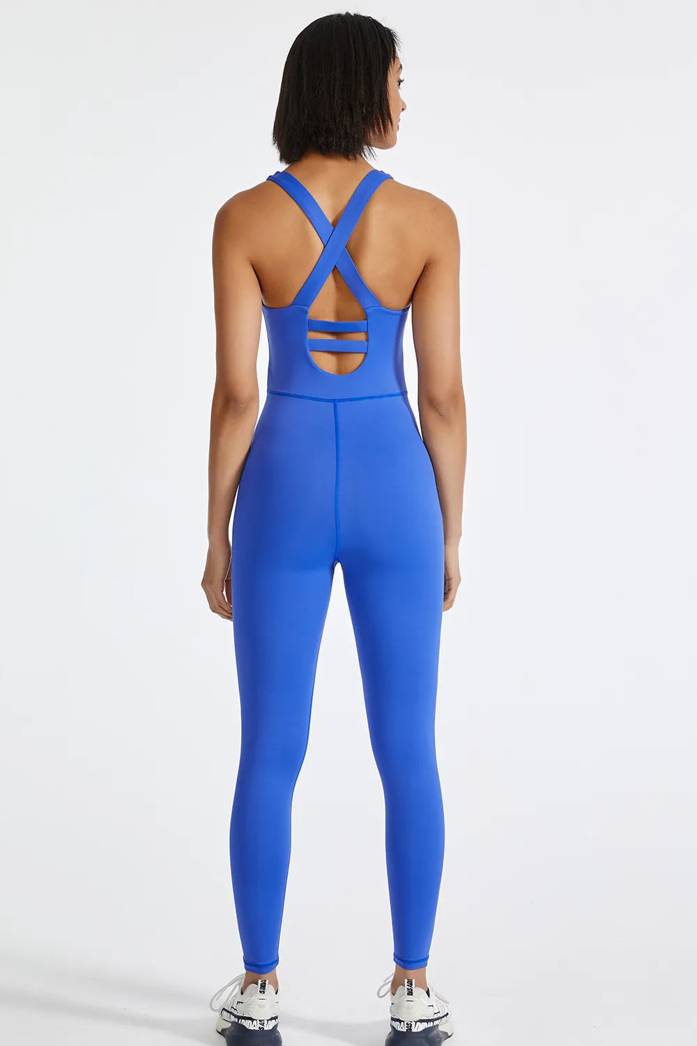 Crisscross Back Wide Strap Active Jumpsuit Easy Apparels