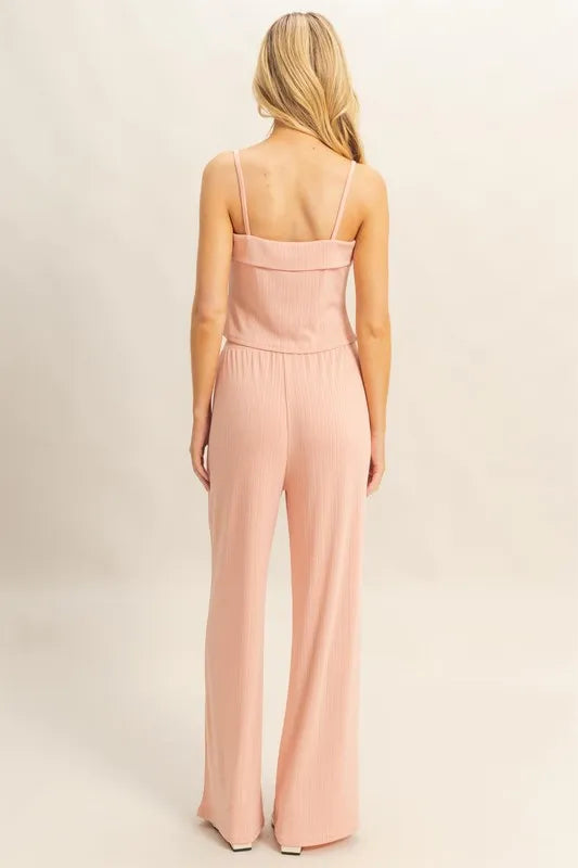 HYFVE Rib Knit Cami Top and Pants Set Easy Apparels