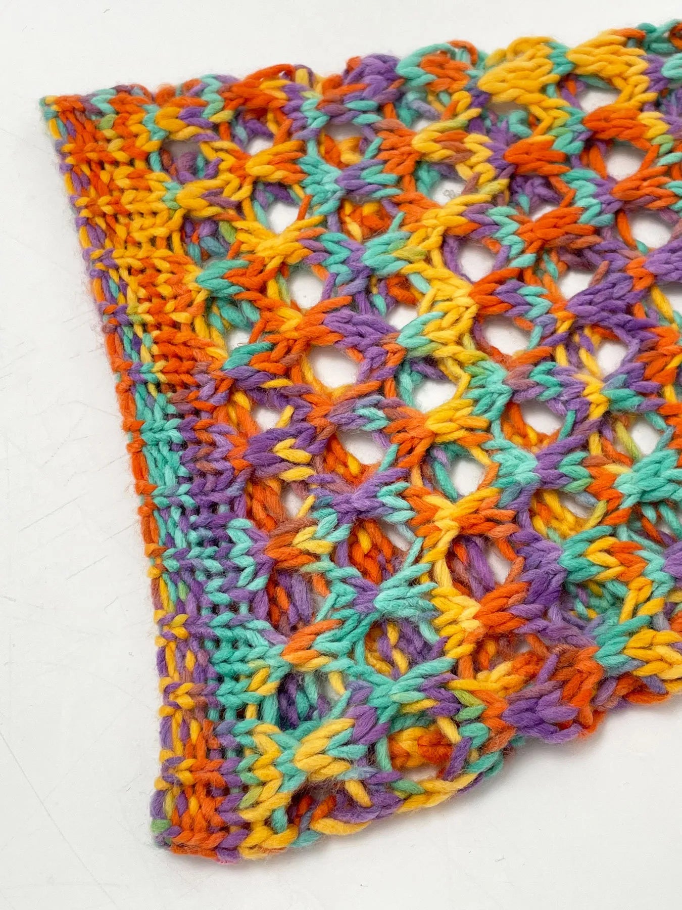Trendsi Rainbow Crochet Hollow Out Cropped Sweater