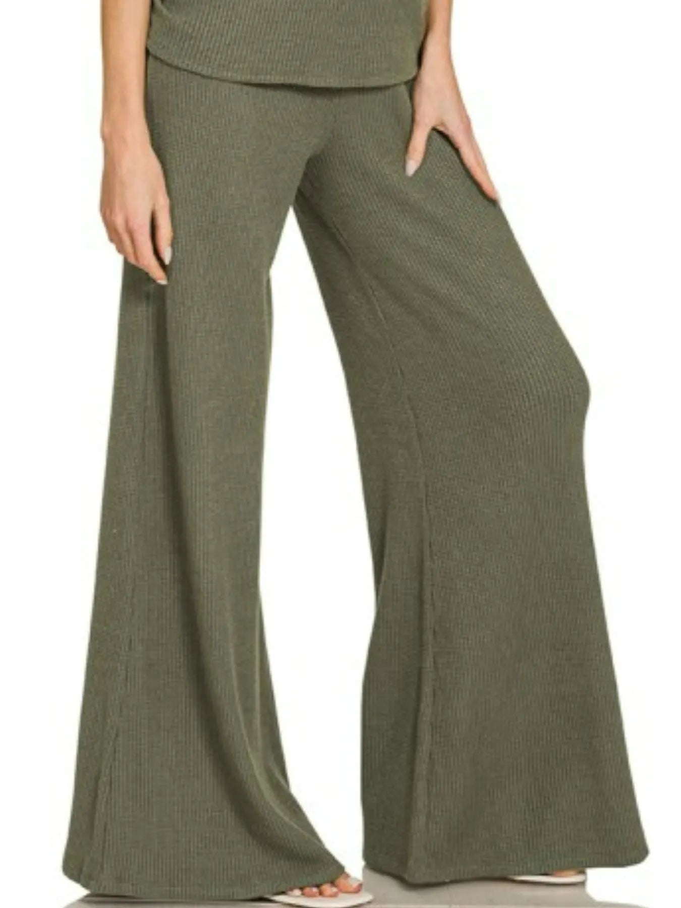 Zenana Mock Neck Top and Pants Sweater Set Easy Apparels