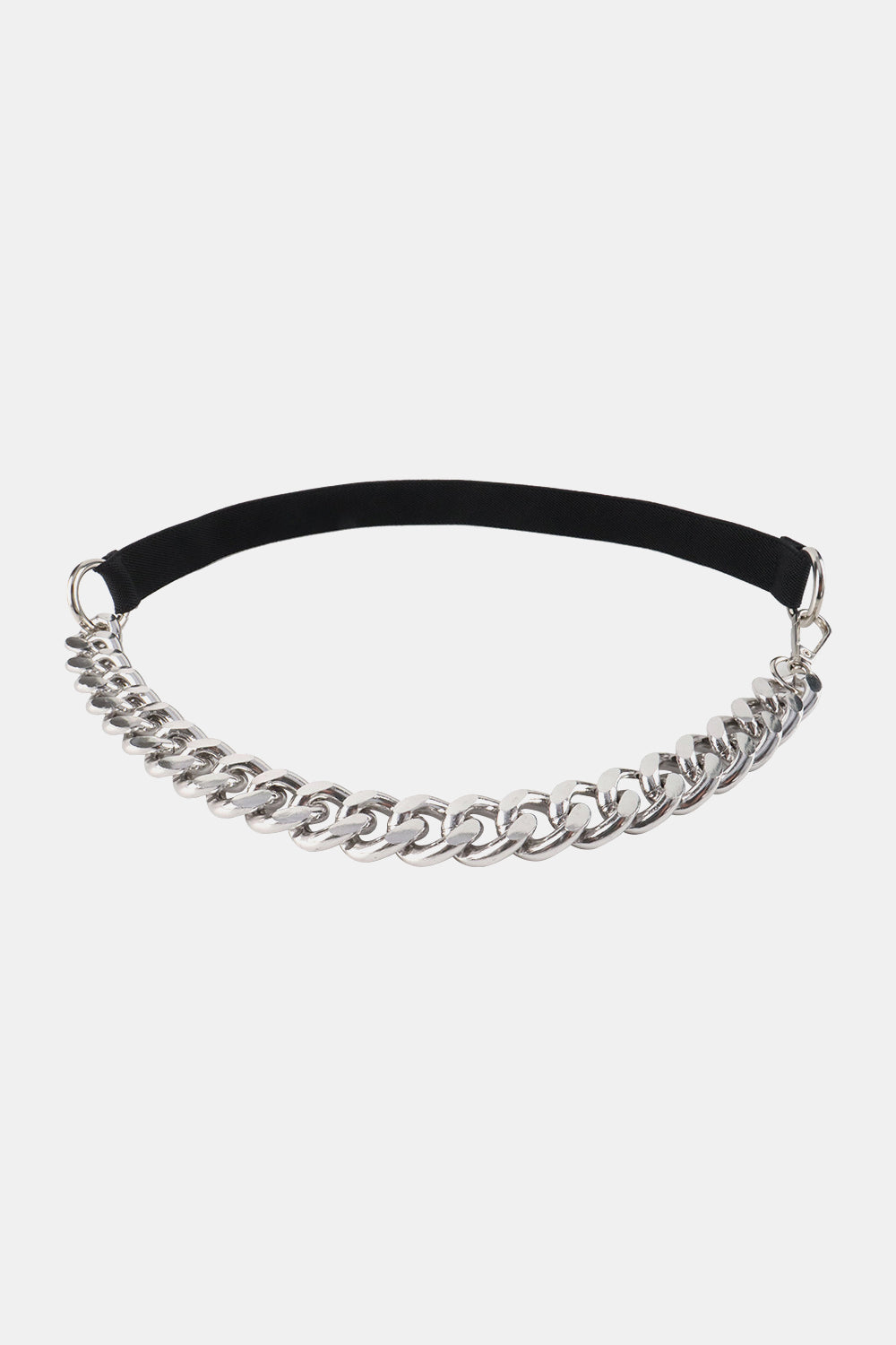 Half Alloy Chain Elastic Belt Silver One Size Easy Apparels