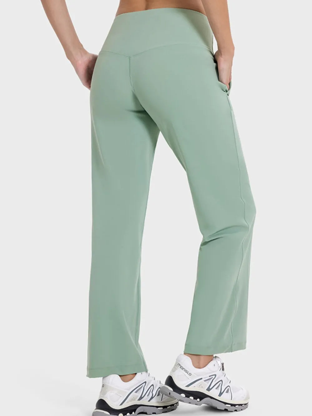 Millennia Pocketed High Waist Active Pants Easy Apparels