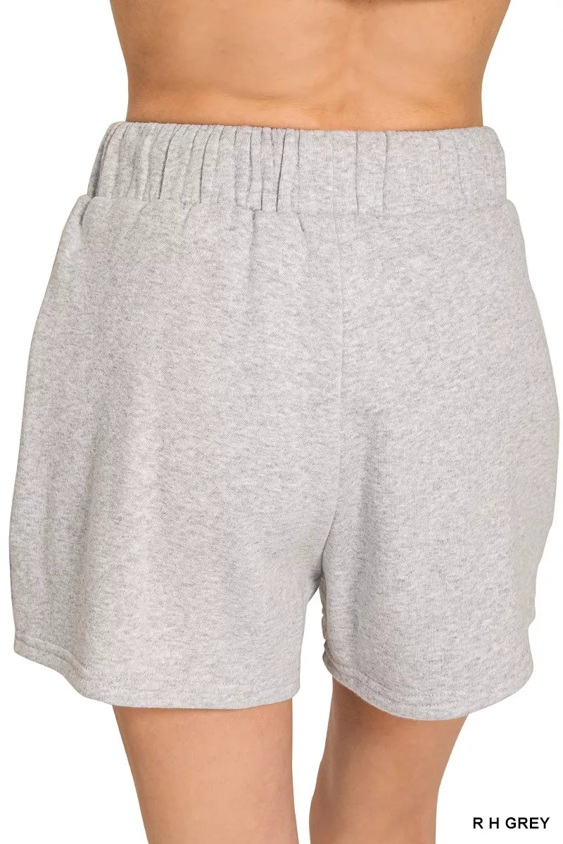 Zenana Fleece Long Sleeve Sweatshirts & Shorts Set Easy Apparels