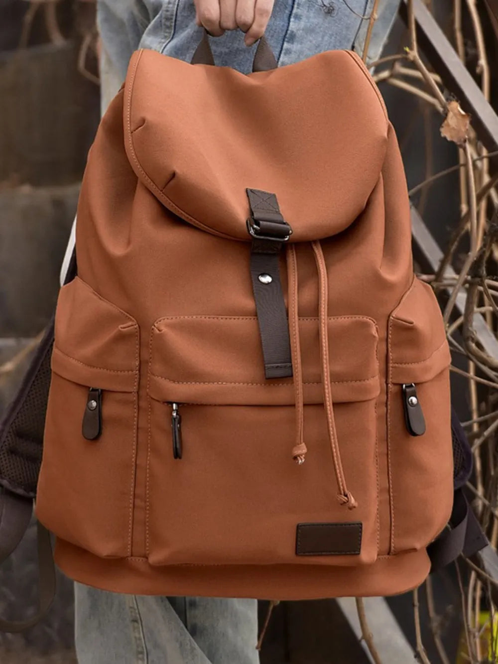 Multi Pockets Adjustable Strap Canvas Backpack Bag Easy Apparels