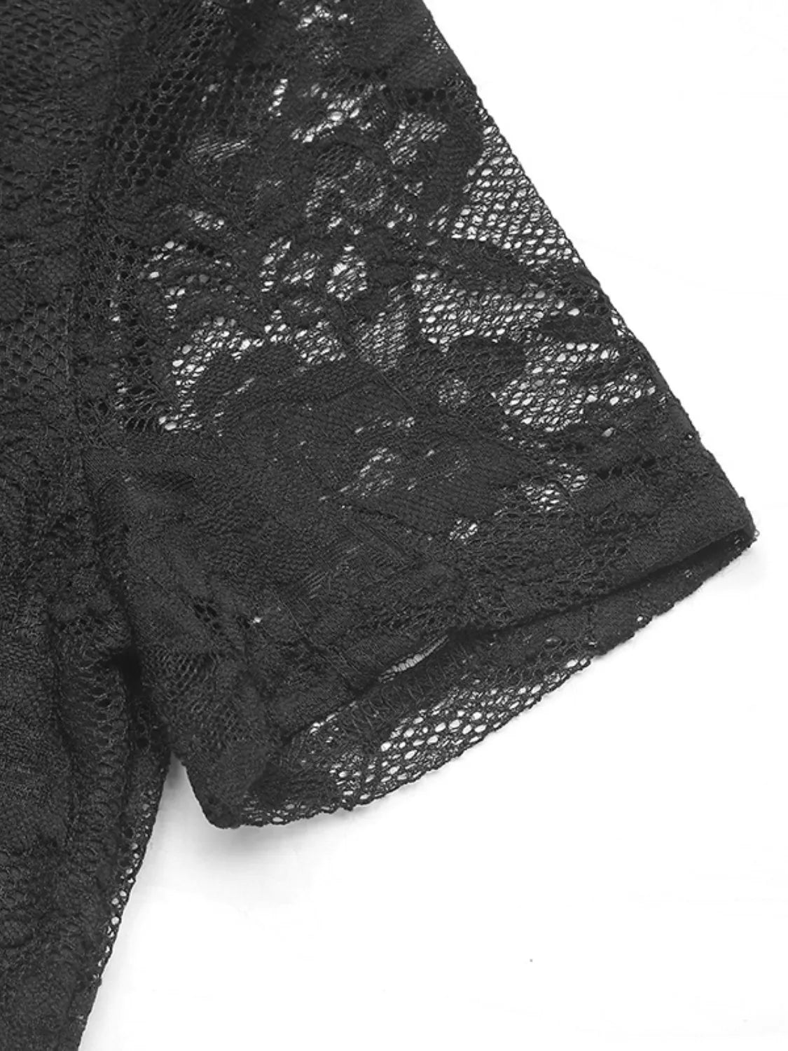 Trendsi Lace Plunge Short Sleeve Bodysuit