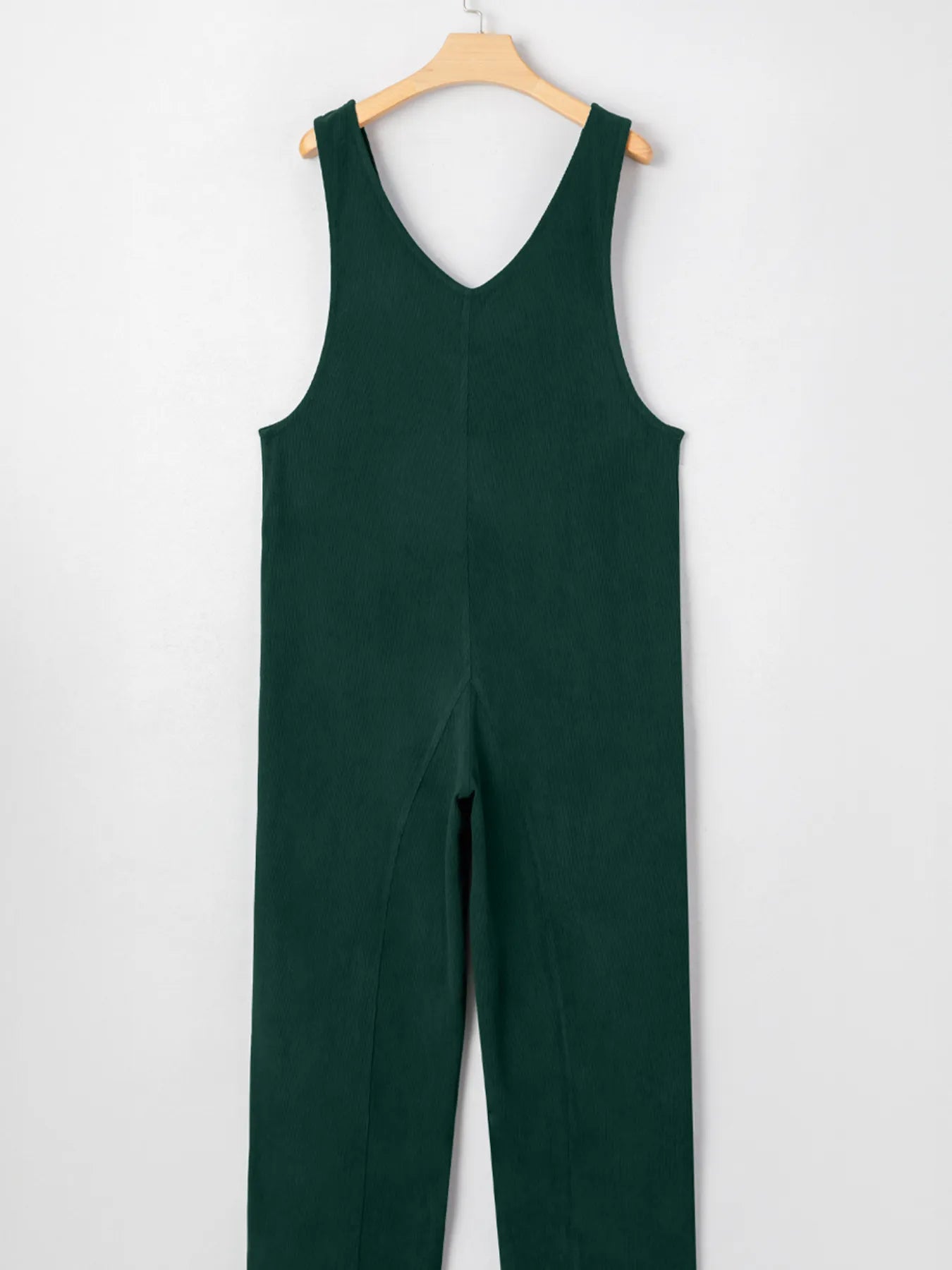 Corduroy V Neck Patched Pocket Sleeveless Jumpsuit Easy Apparels