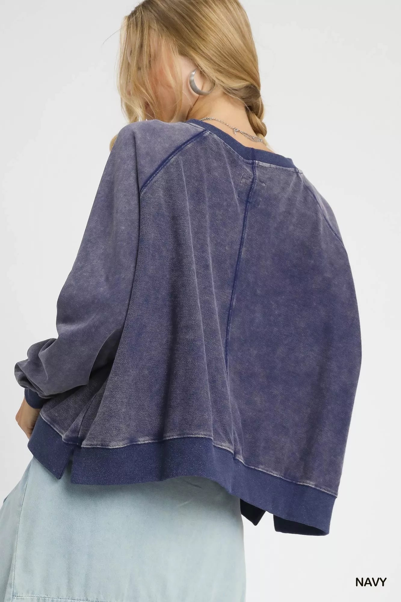 Trendsi Umgee Mineral Wash French Terry Sweatshirt