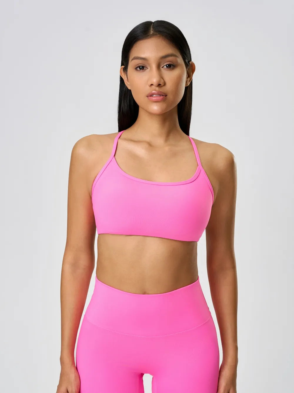 Millennia Crisscross Back Scoop Neck Active Cami with Detachable Chest Pads Easy Apparels
