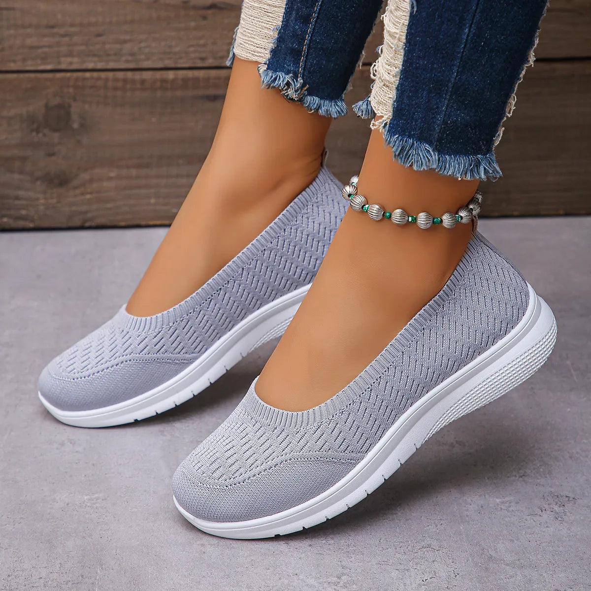 Round Toe Mesh Slip-Ons Easy Apparels