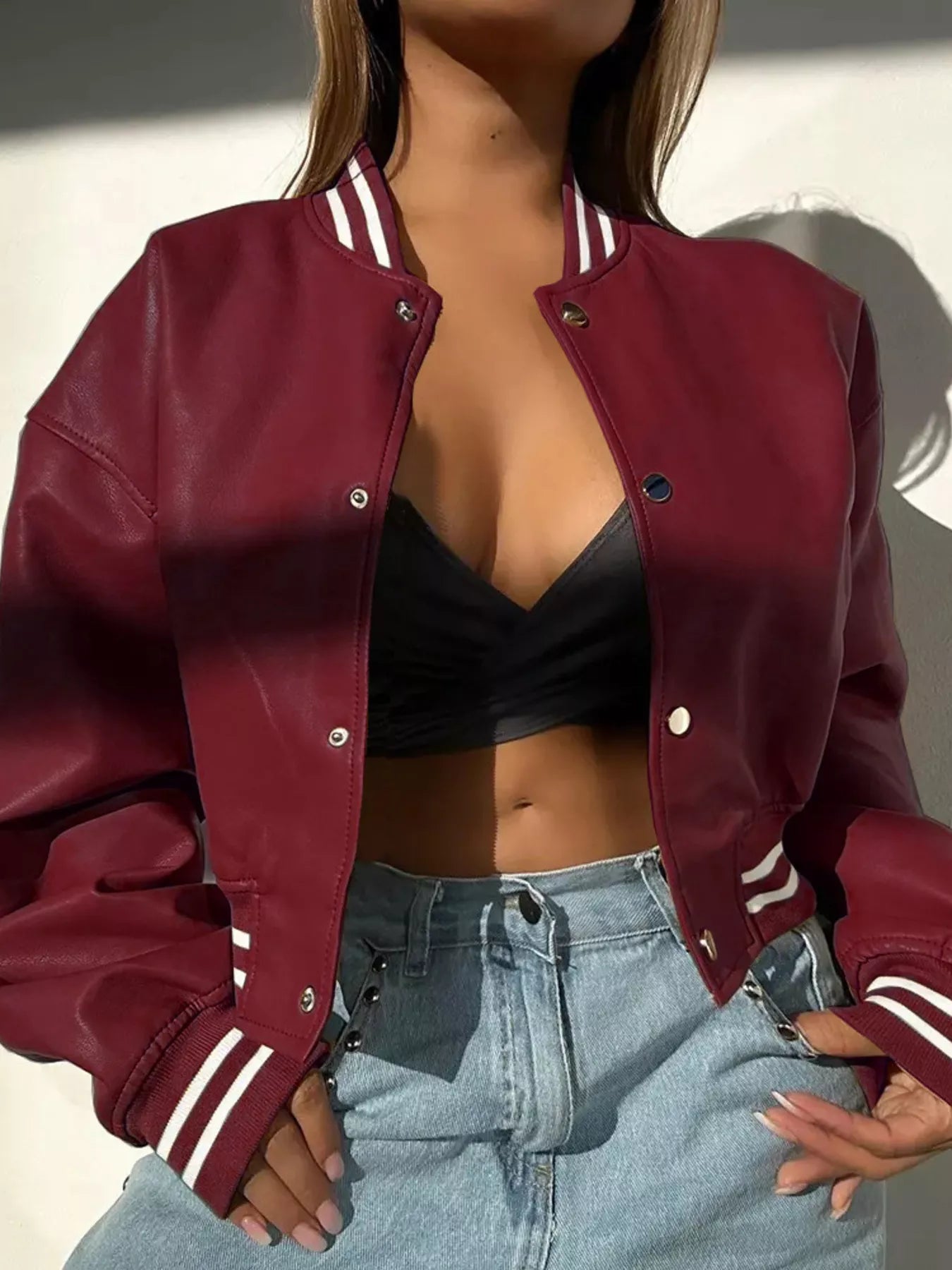 Snap Down Long Sleeve Jacket Easy Apparels